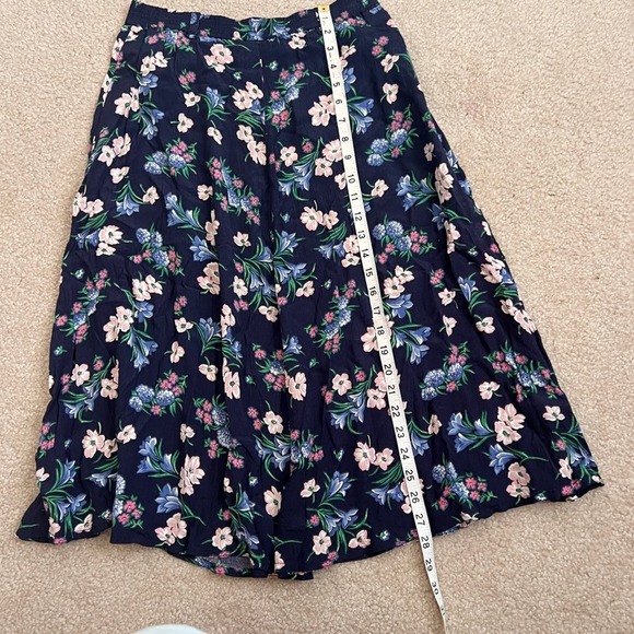 Liz Sport Floral Skirt Pockets Petite Casual Rayon Skirt Size P - Picture 5 of 5